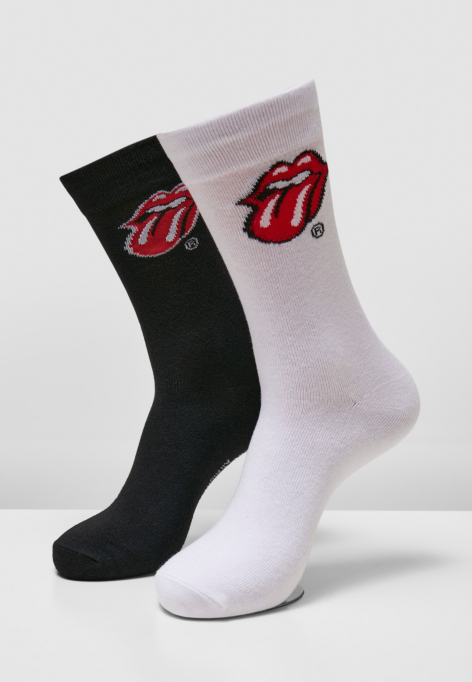 2-Pack Rolling Stones Tongue Strumpor - Svart/Vit