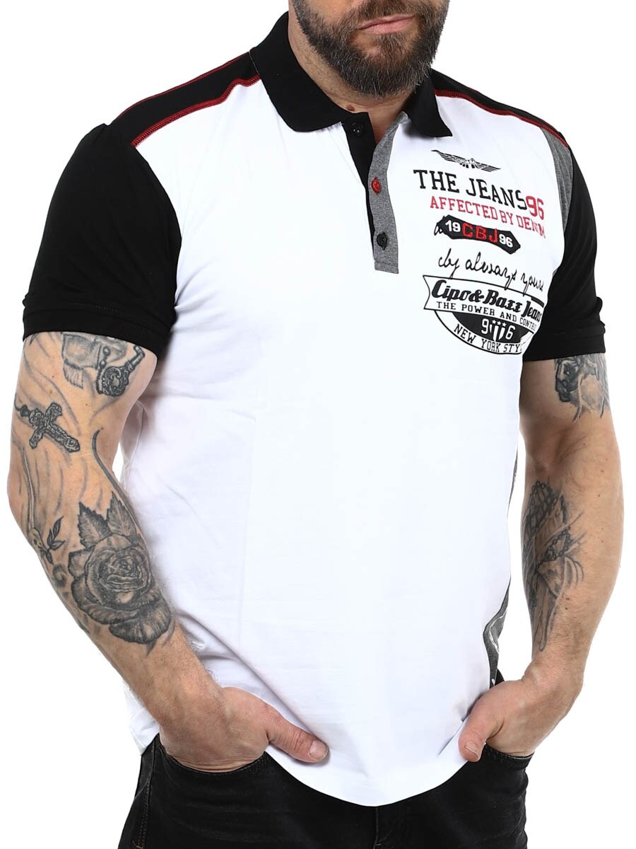 Mexel Cipo Baxx Polo White Black_1.JPG