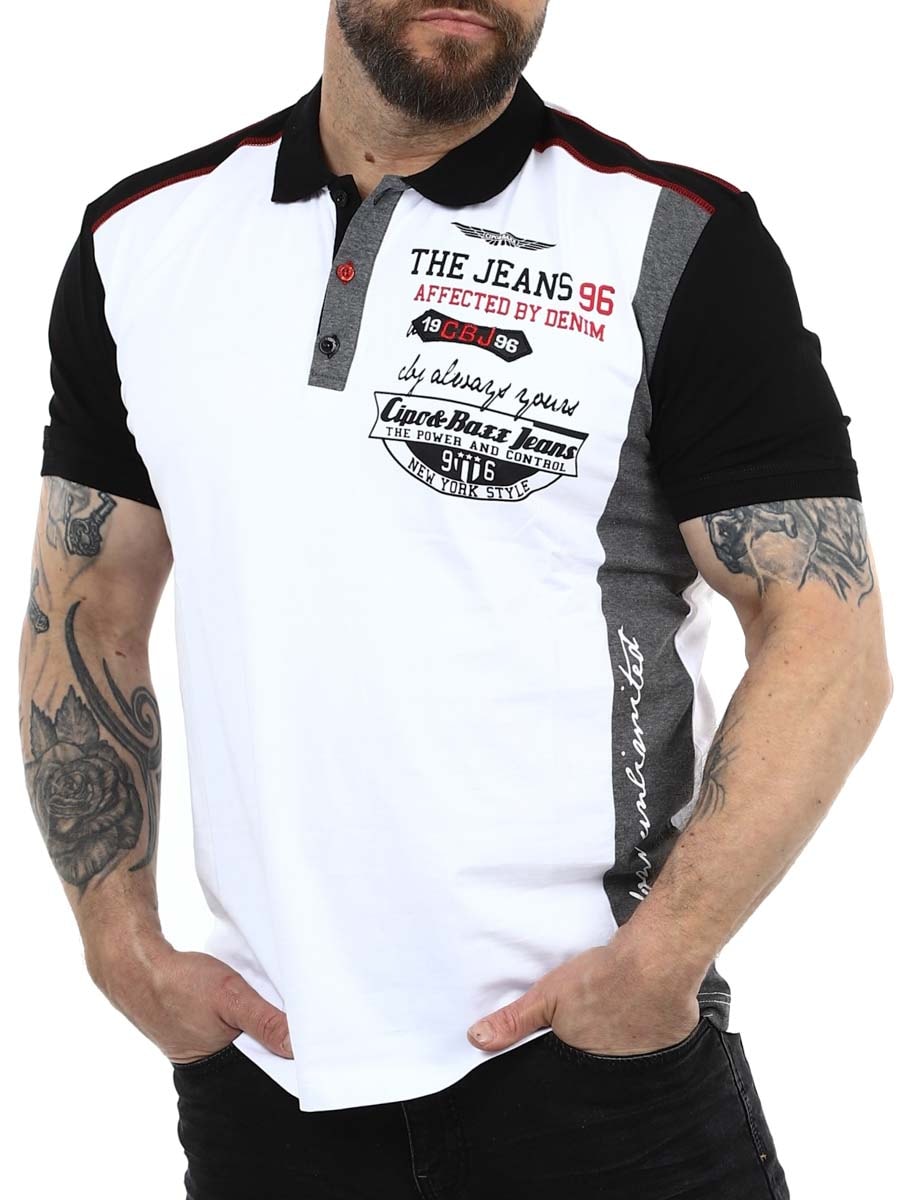 Mexel Cipo Baxx Polo White Black_2.JPG