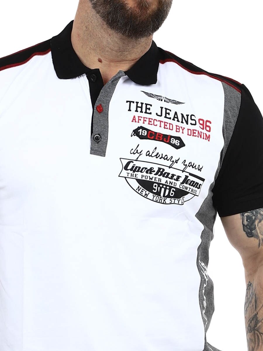 Mexel Cipo Baxx Polo White Black_3.JPG