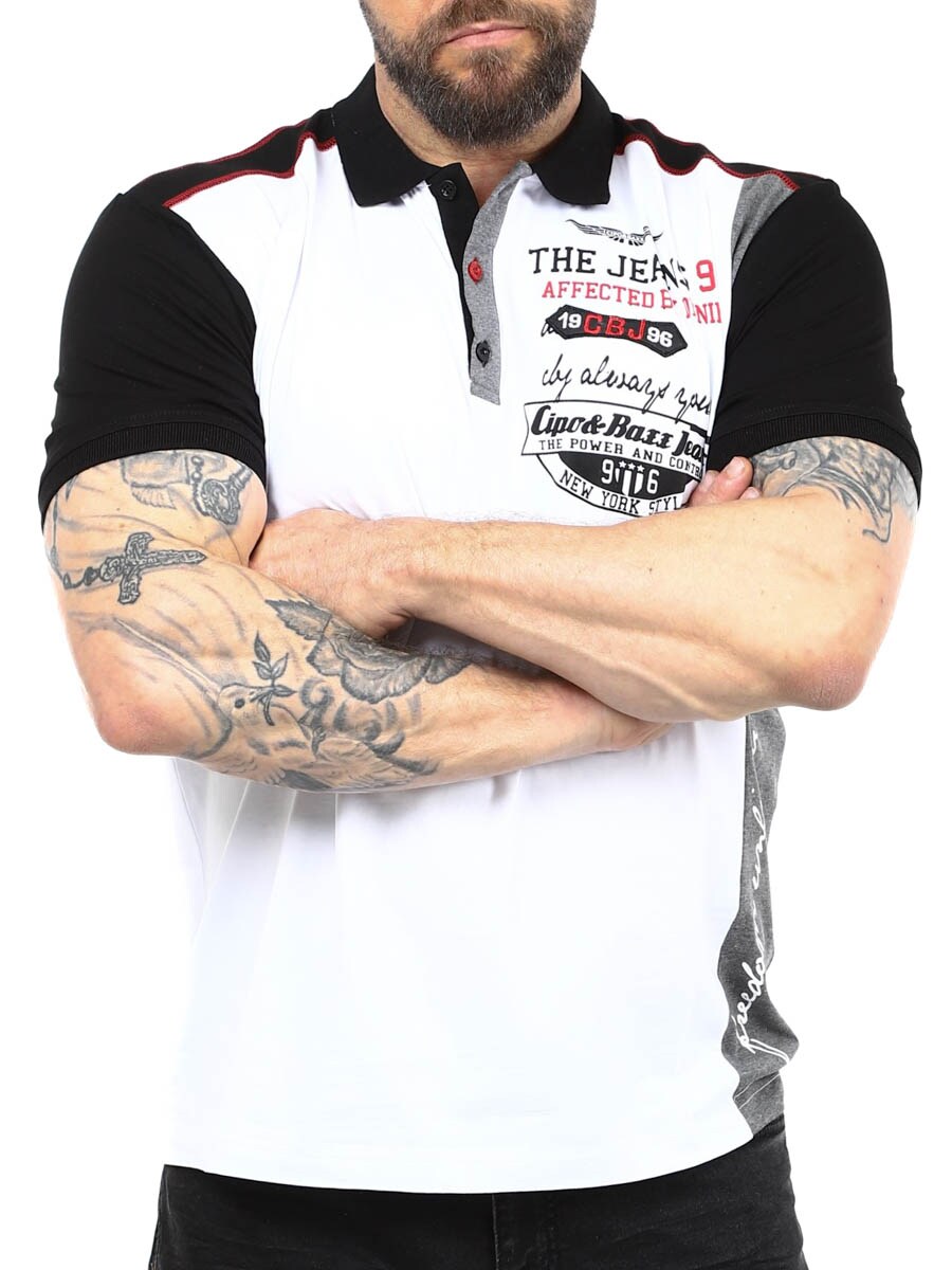 Mexel Cipo Baxx Polo White Black_4.JPG