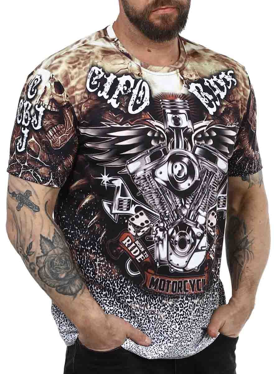 Motorcycles Cipo Baxx T-shirt Brown_1.JPG