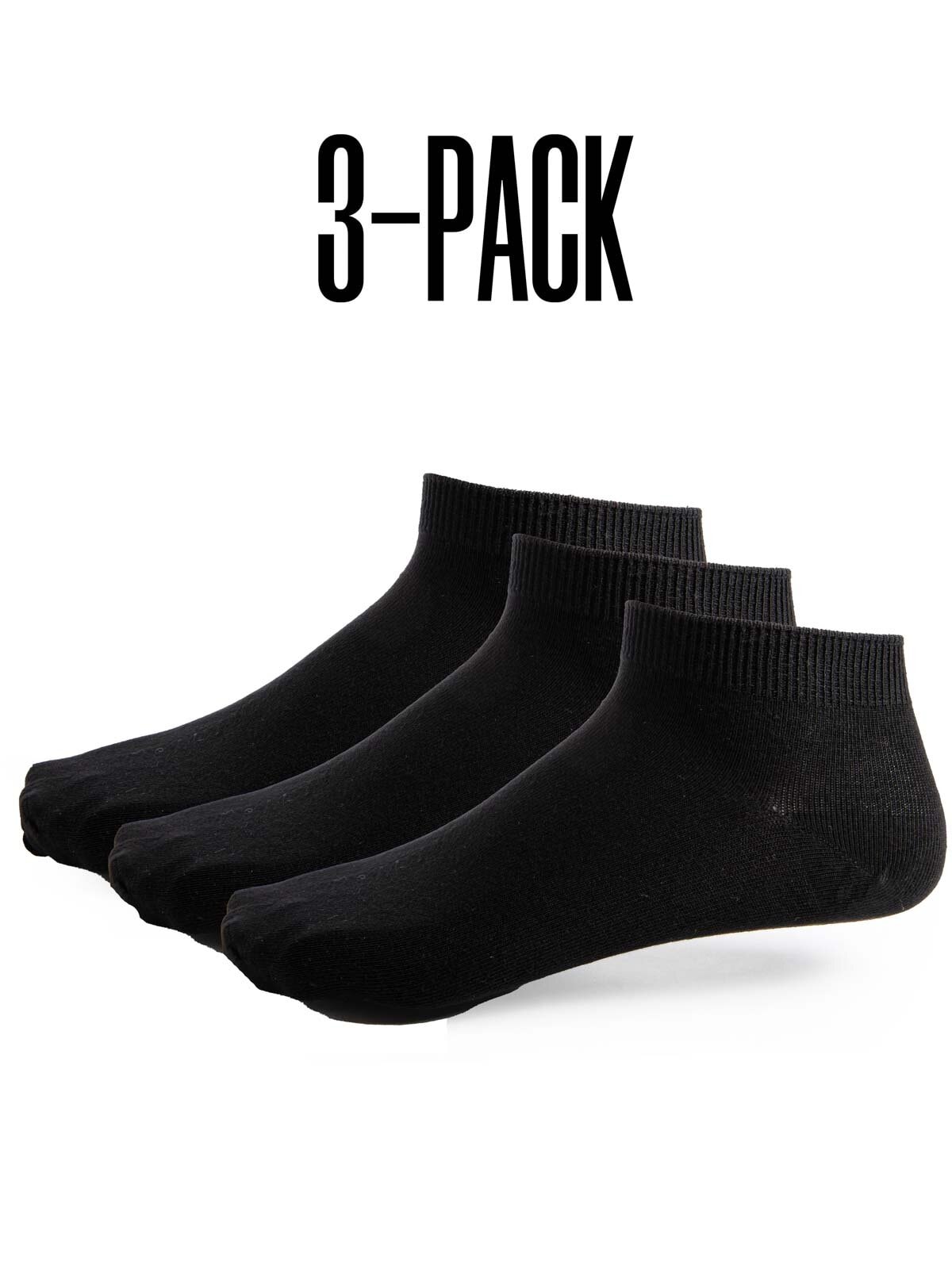 RD 3-Pack Ankelstrumpor - Svart