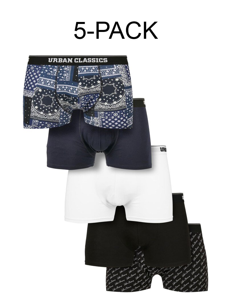 5-pack Urban Classics Organic Boxer - Blå/Vit/Svart