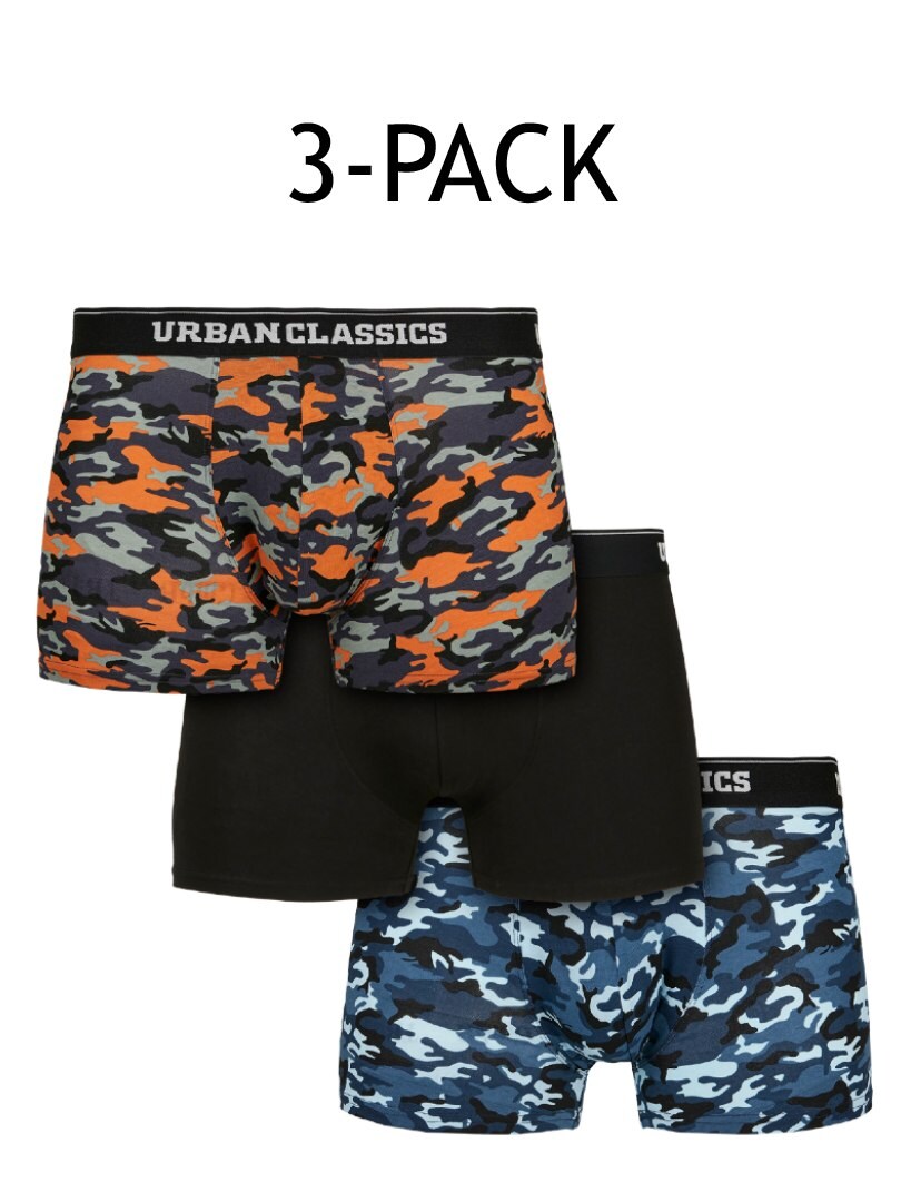 3-pack Camo Urban Classics Boxer - Blå/Orange/Svart