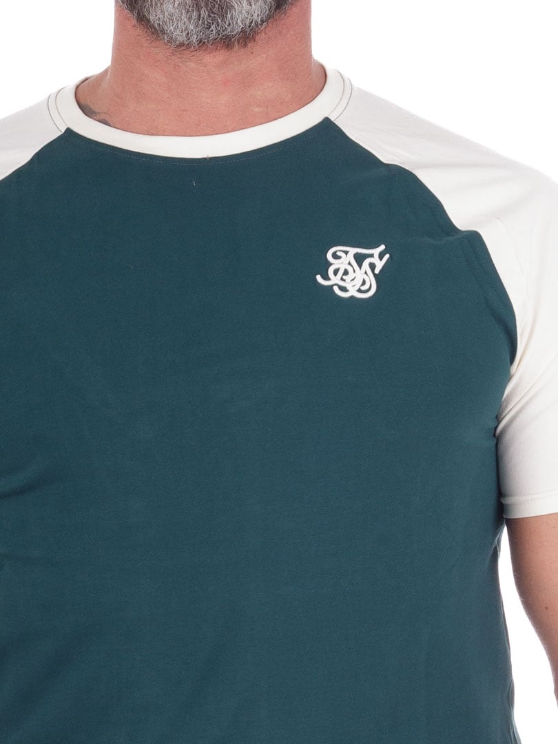 Raglan SikSilk T-shirt - Green White_1.jpg