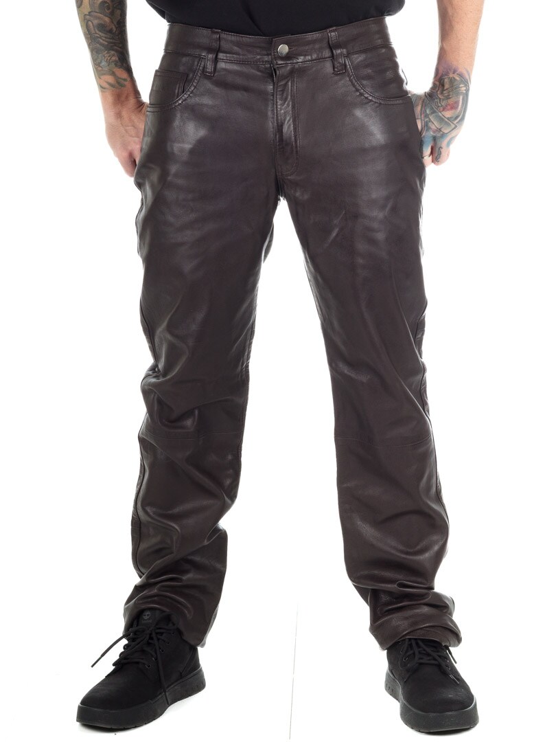 Rock Denim Premium Leather Pants Brown_1.jpg