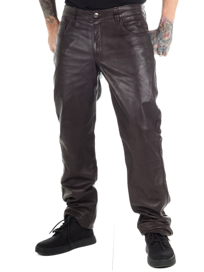 Rock Denim Premium Leather Pants Brown_3.jpg