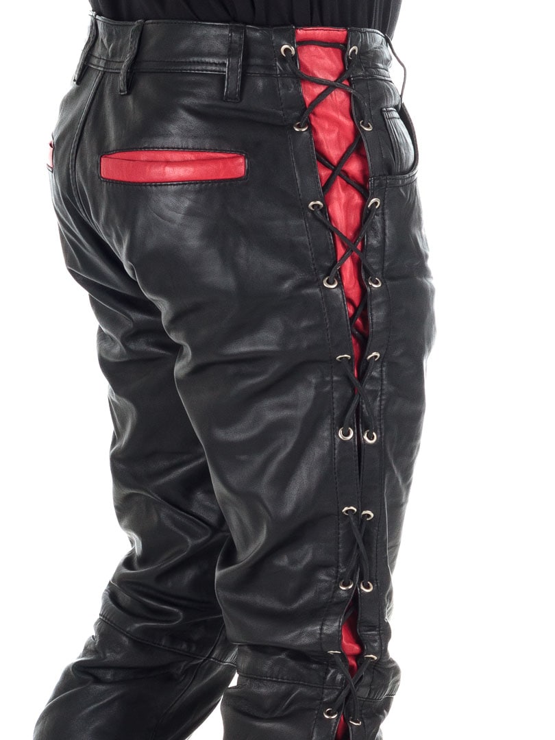 Rock Denim Premium Nitro Leather Pants Black Red_6.jpg