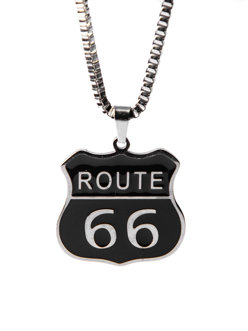 Route 66 Halsband - Svart/Silver