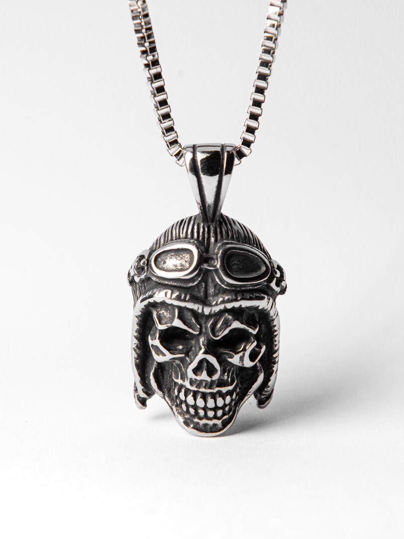 Skull Rider Halsband - Silver