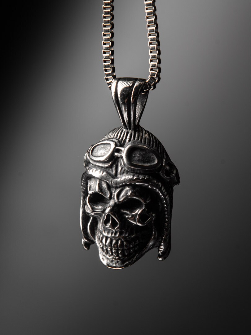 Skull Rider Halsband - Silver