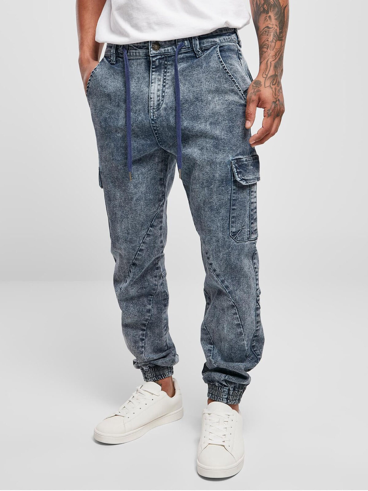 Urban Classics Cargo Joggjeans - Blå