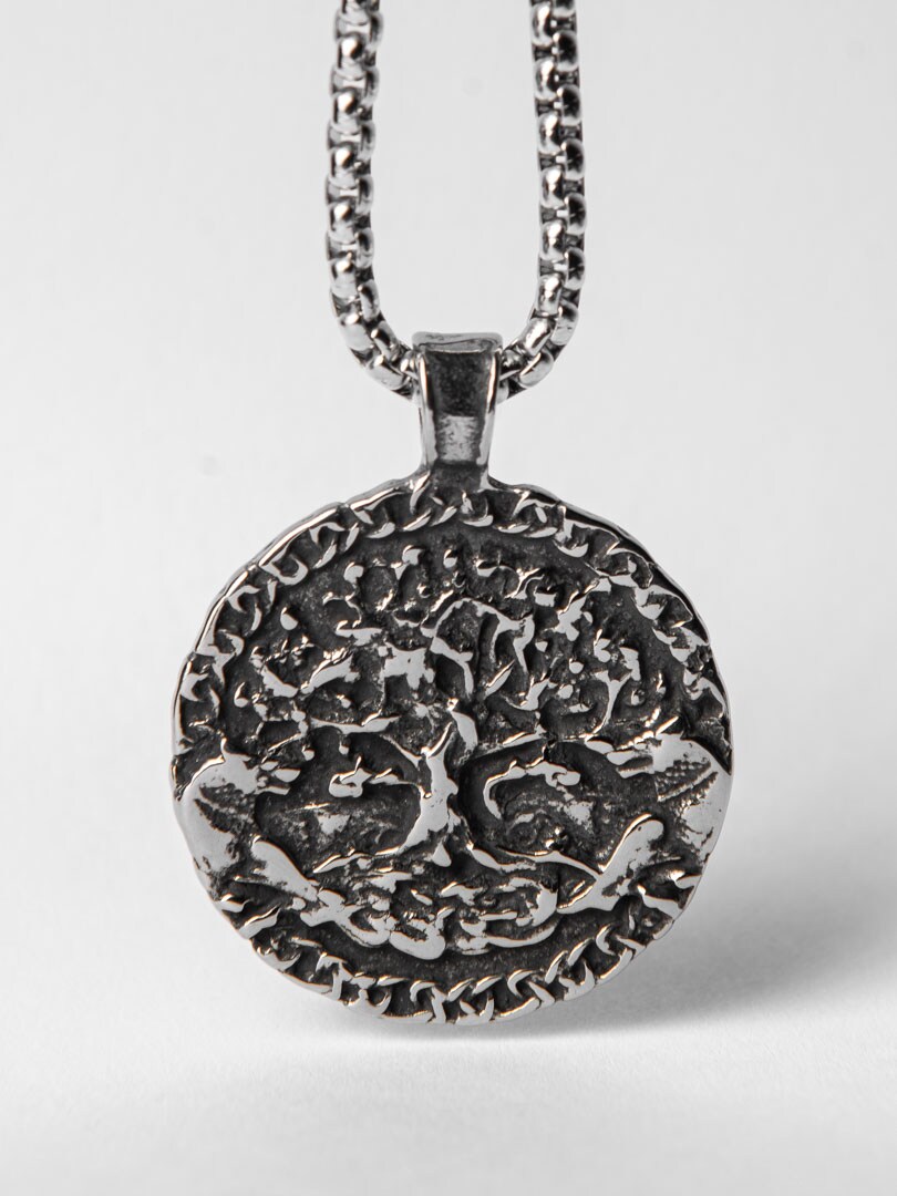 Tree of Life Halsband  - Silver/Grå