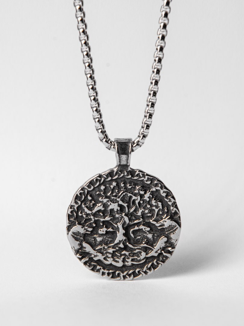 Tree of Life Halsband  - Silver/Grå