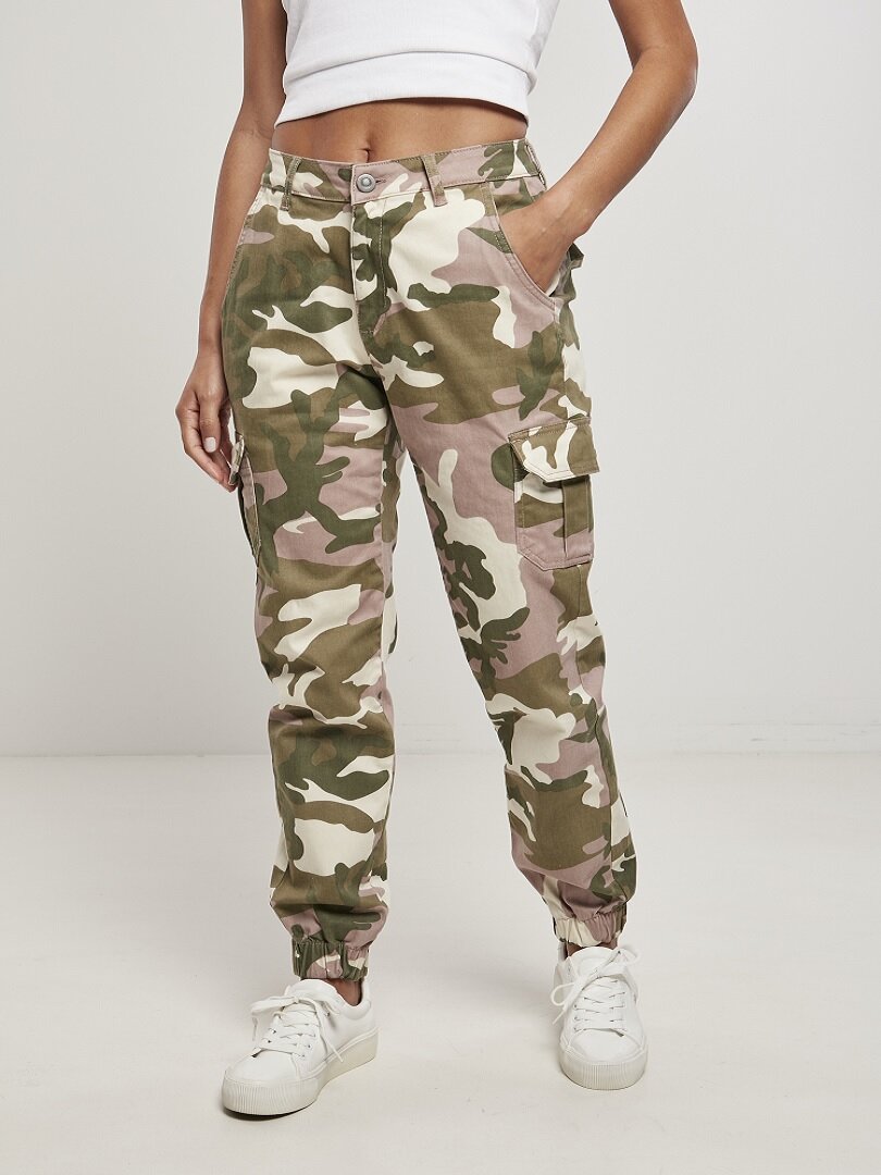 Camo Urban Classics High Waist Byxor - Rosa