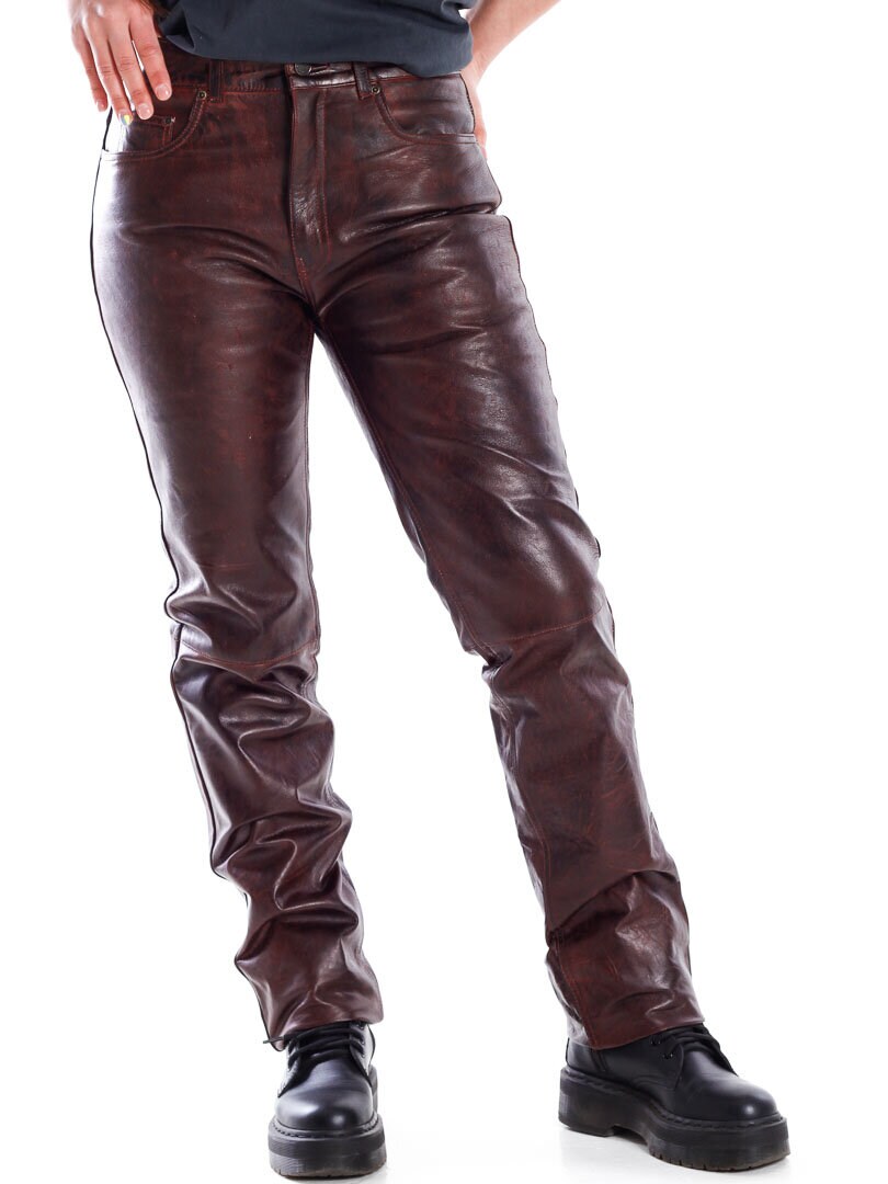 D12 Athena Skinnbyxor - Dirty Red