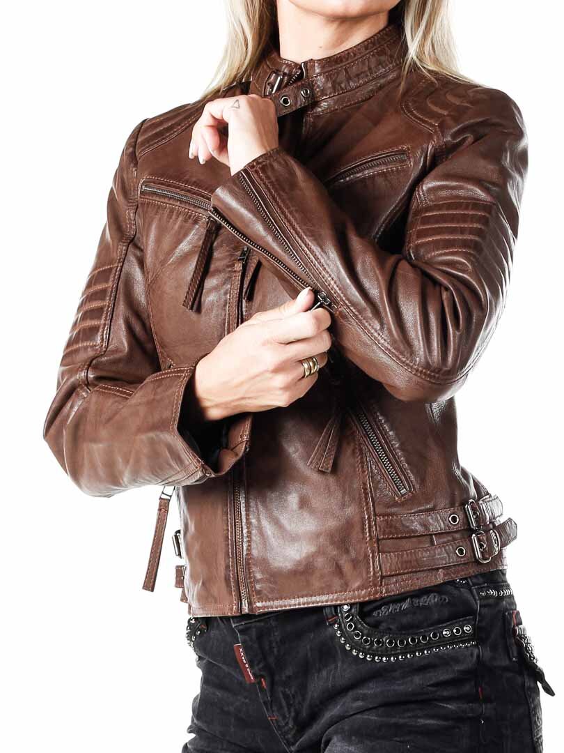 RD Ureka Biker Skinnjacka - Brun