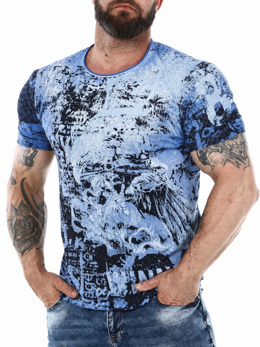 Winners Eagle T-shirt - Blue main front.jpg