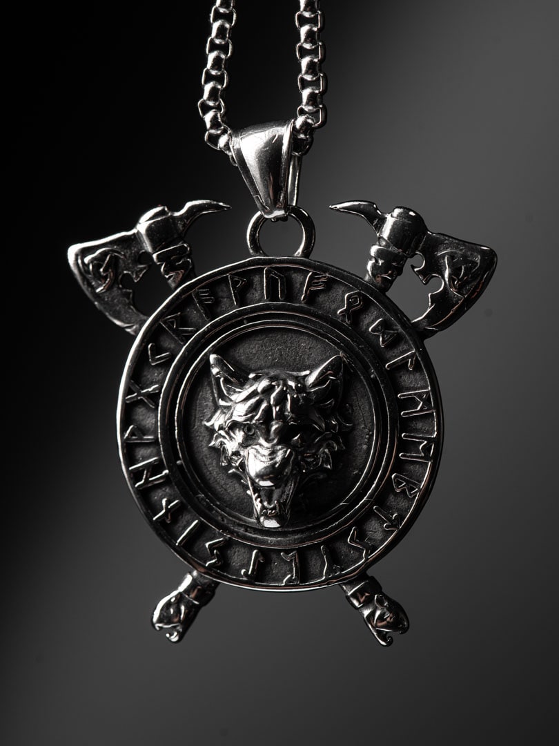 Wolf Axe Halsband - Silver