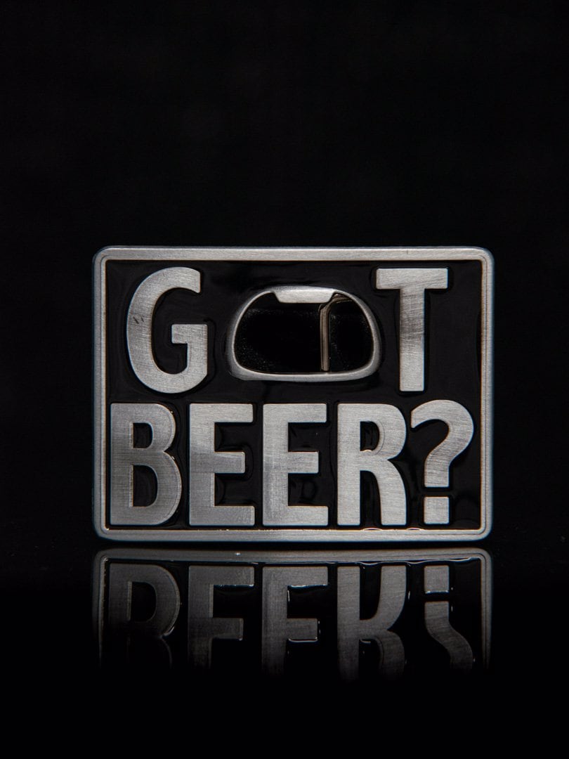 Got Beer? Cap Opener Bältesspänne - Silver/Svart