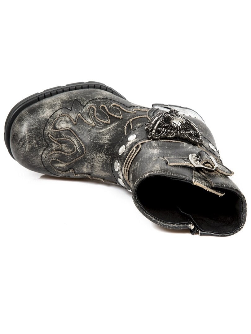 Flame Skull New Rock Boots - Svart