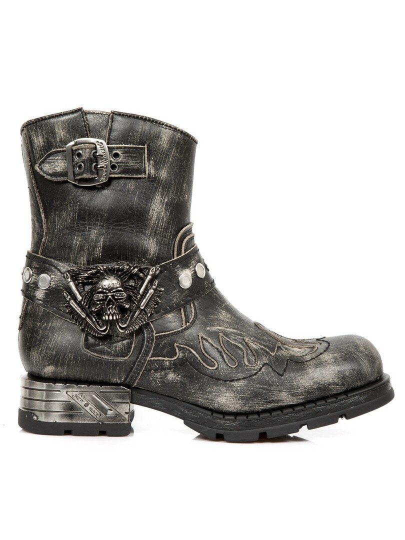 Flame New Rock Boots - Dirty Black