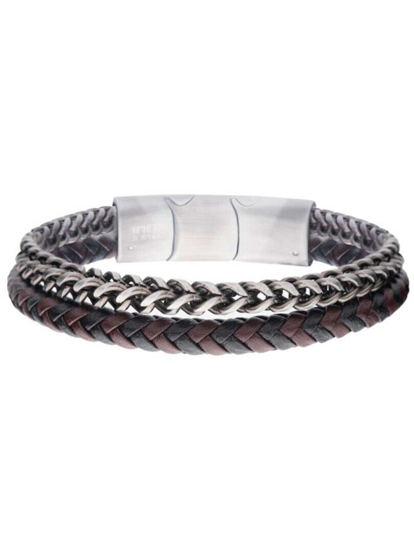 Foxtail Chain Inox Armband - Svart/Silver