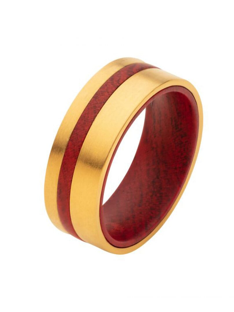 Redwood Inox Ring - Guld/Röd