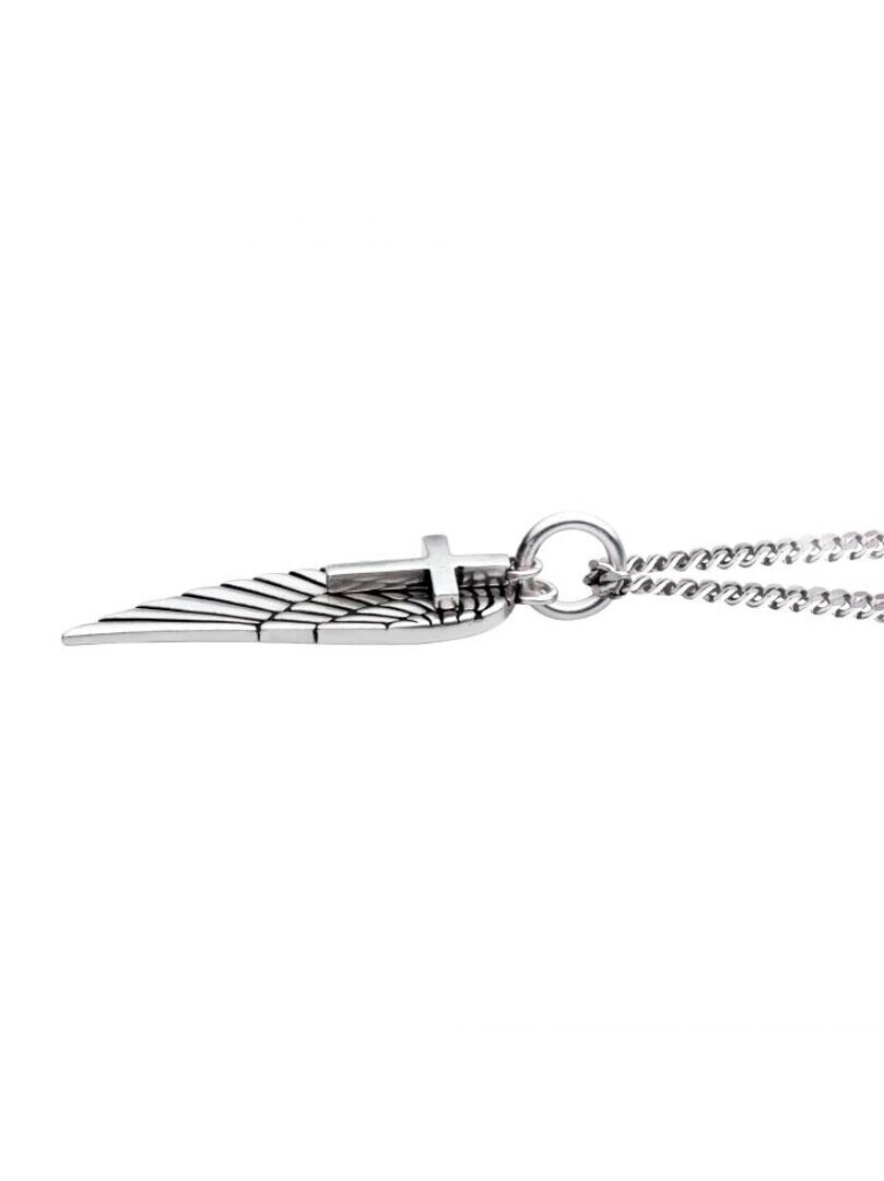 Wing & Cross Inox Halsband - Silver