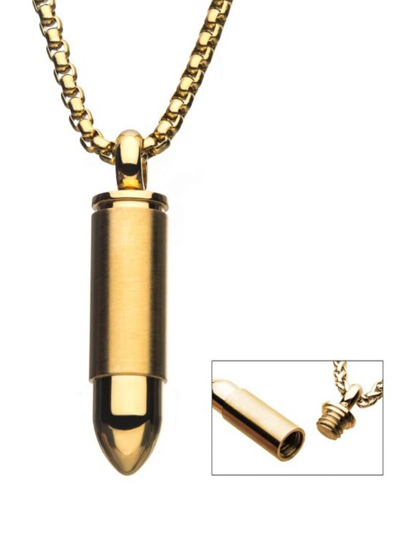 Memorial Bullet Inox Halsband - Guld