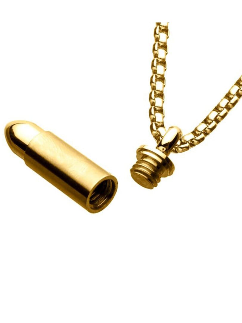 Memorial Bullet Inox Halsband - Guld
