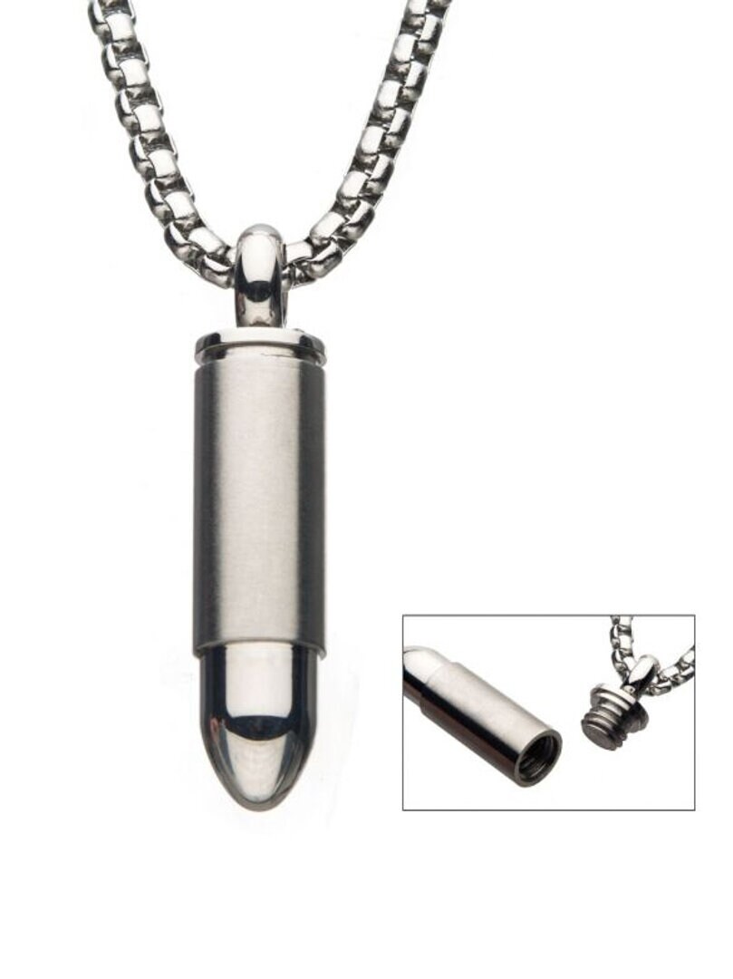 Memorial Bullet Inox Halsband - Silver