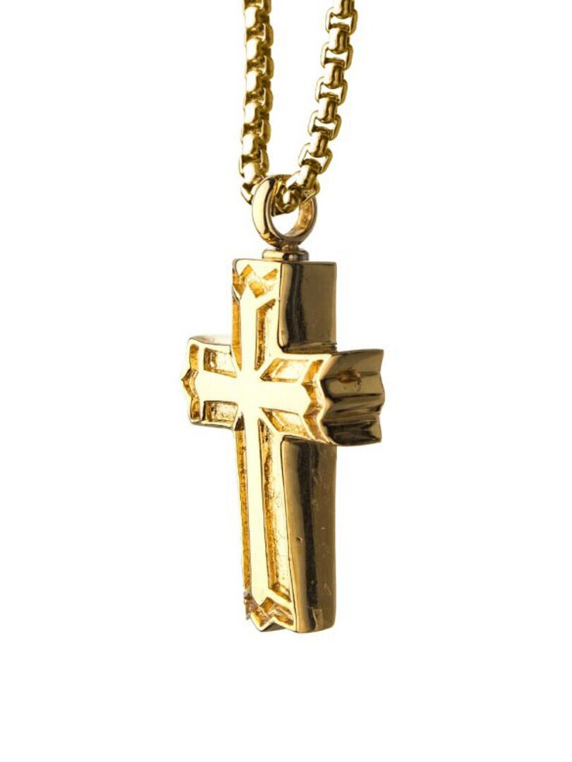 Gothic Cross Inox Halsband - Guld