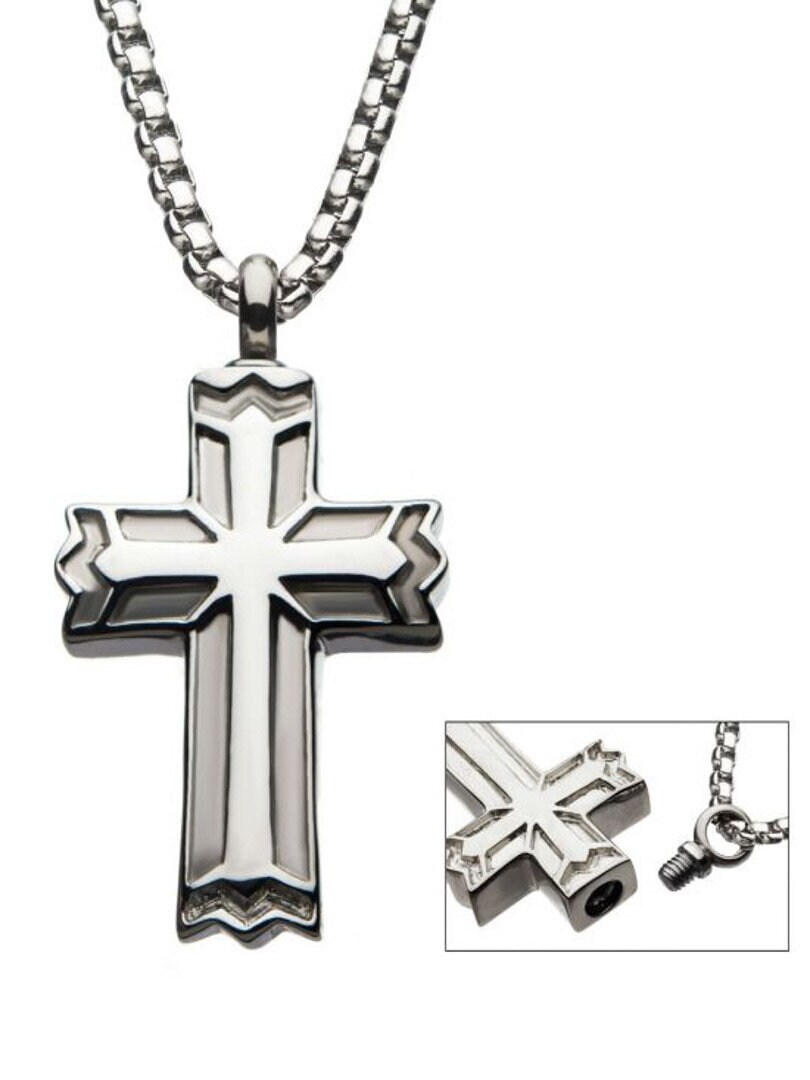 Gothic Cross Inox Halsband - Silver