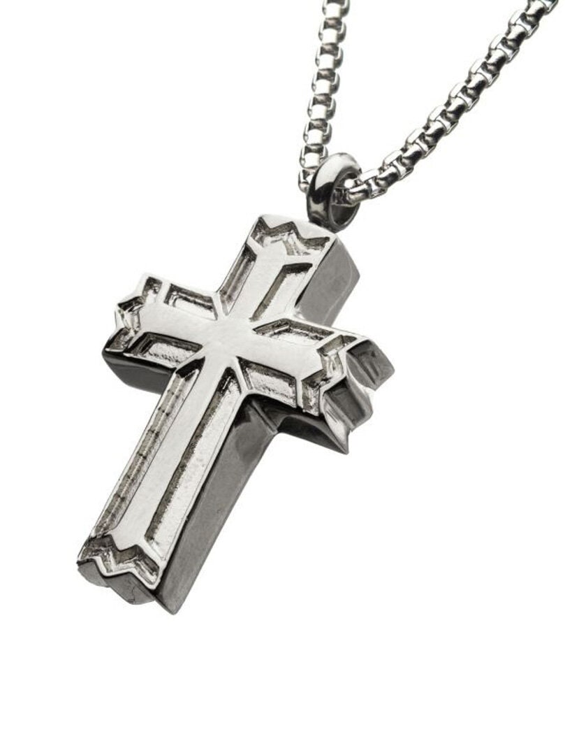 Gothic Cross Inox Halsband - Silver
