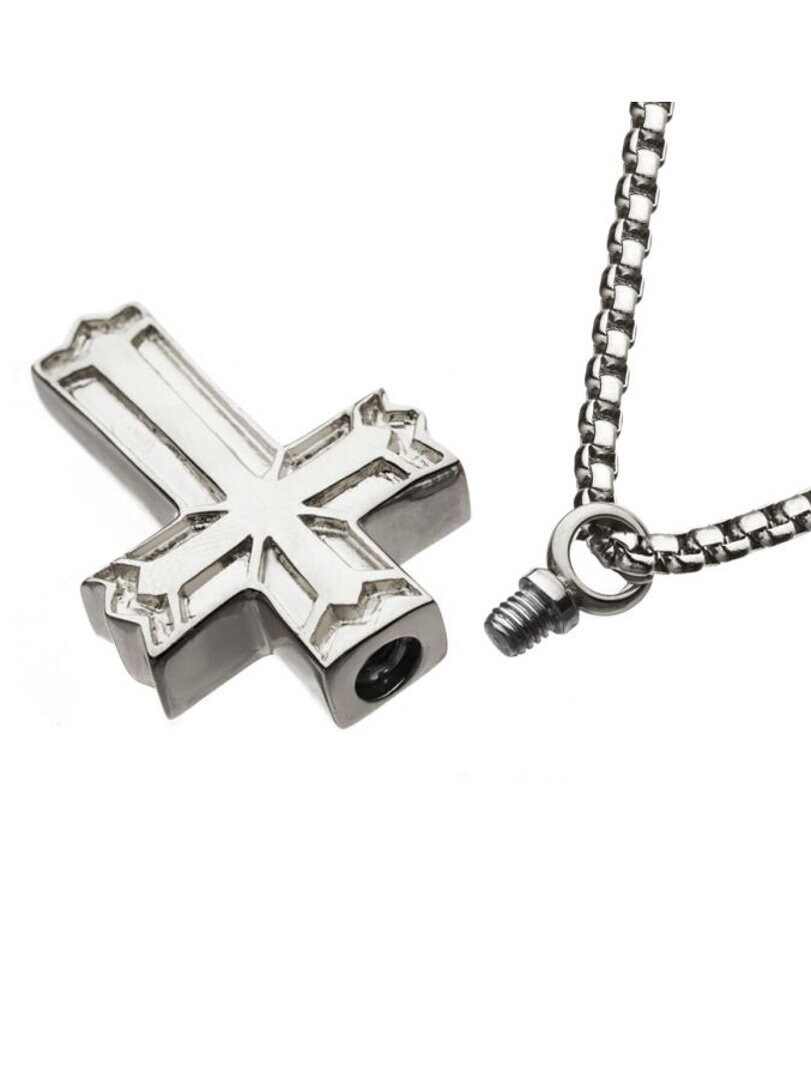 Gothic Cross Inox Halsband - Silver