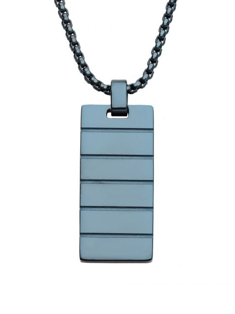 Dog Tag Inox Halsband - Blå