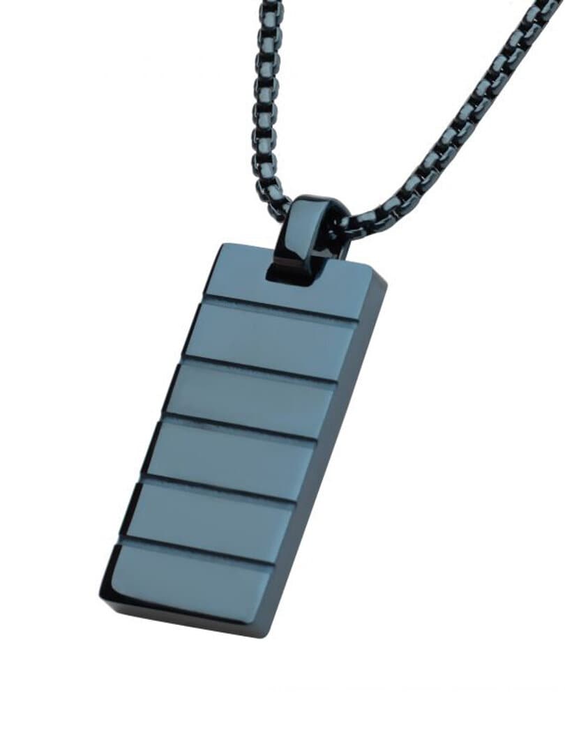 Dog Tag Inox Halsband - Blå