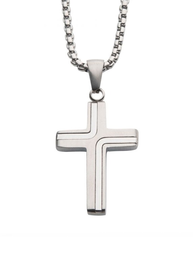 Steel Cross Inox Halsband - Silver