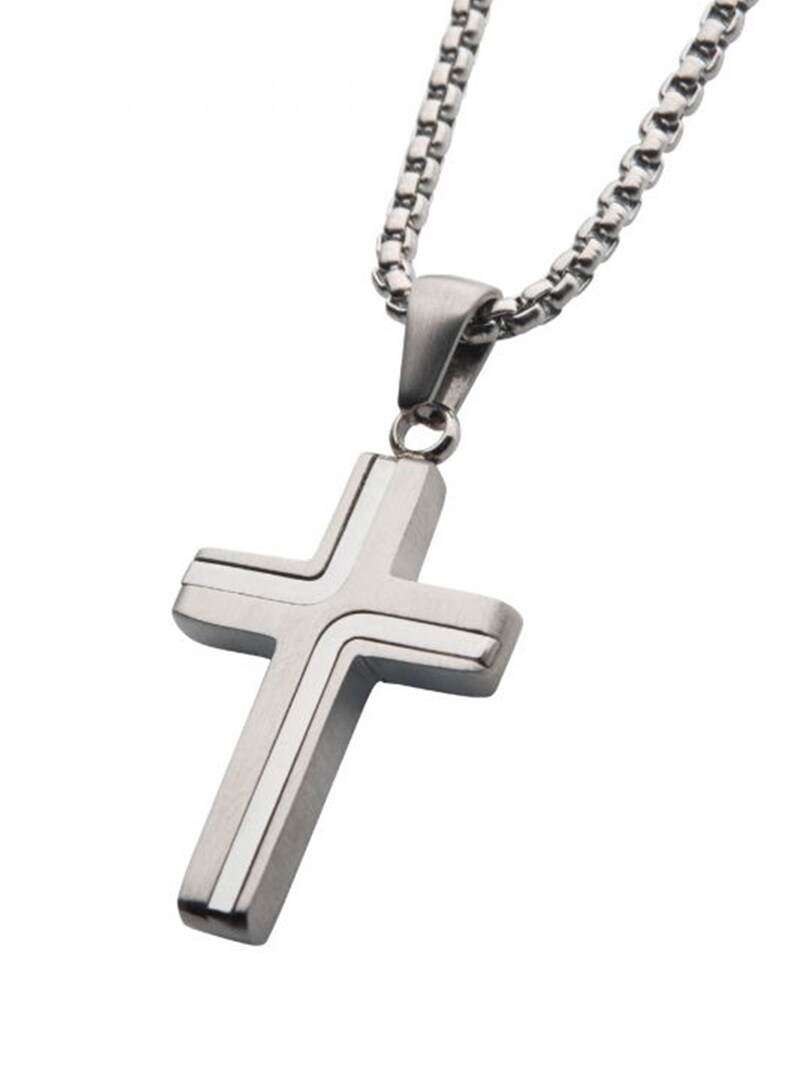 Steel Cross Inox Halsband - Silver