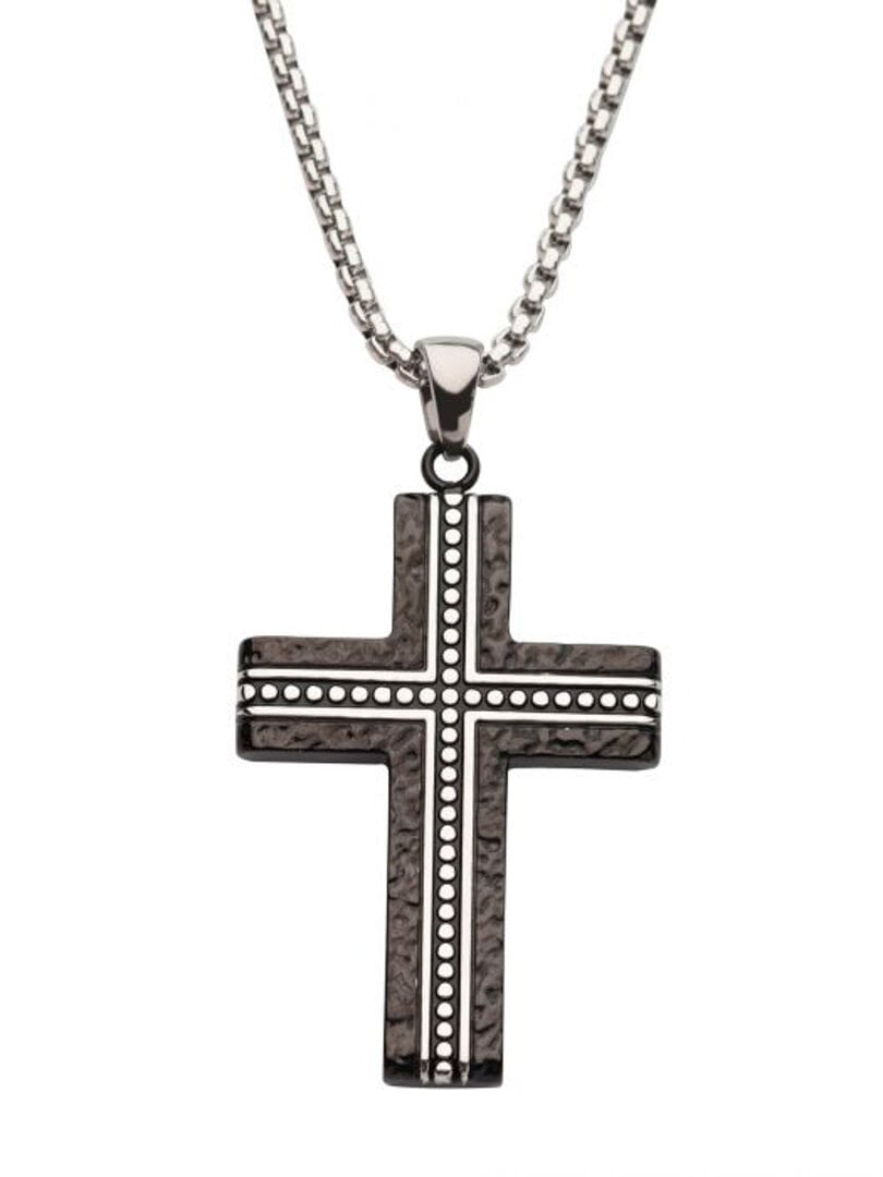 Blacksmith Hammered Inox Halsband - Silver/Svart