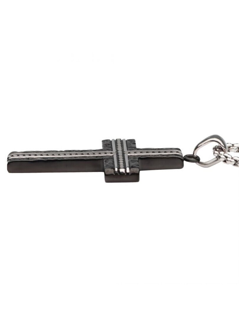 Blacksmith Hammered Inox Halsband - Silver/Svart