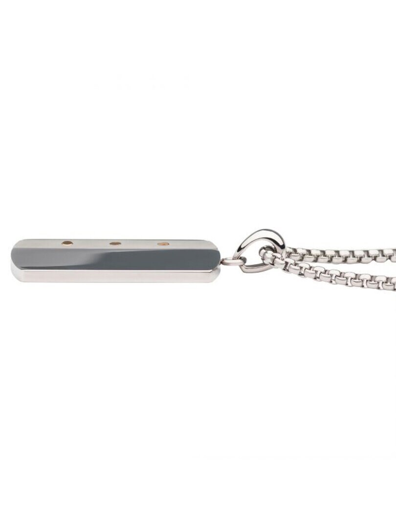 Riveted Dog Tag Inox Halsband - Silver