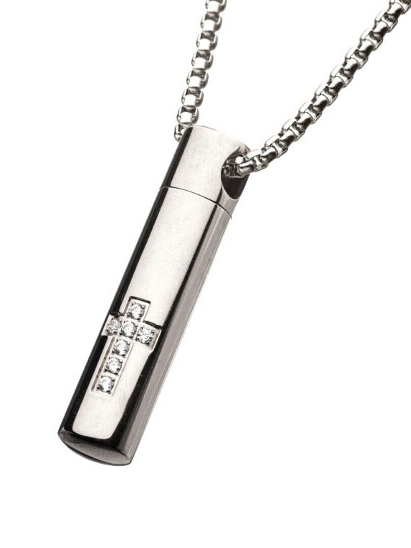 Memorial Cross Inox Halsband - Silver