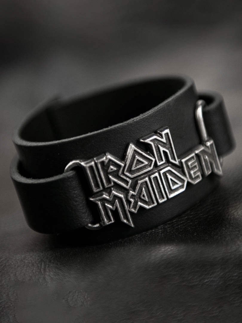 Iron Maiden Läderarmband - Svart